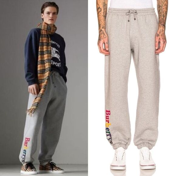 Burberry Rainbow Logo Grey Sweatpants Size XS - Picture 1 of 12
